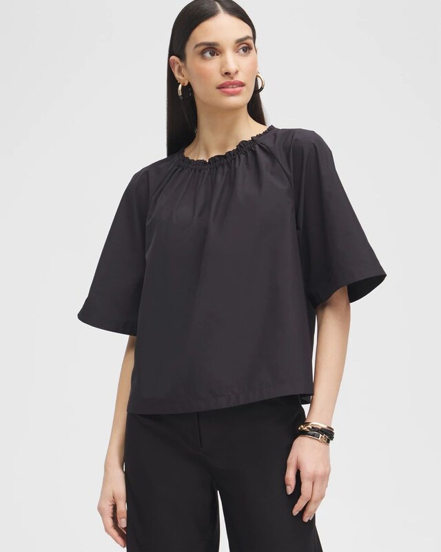 Black Label Smock Neck Blouse